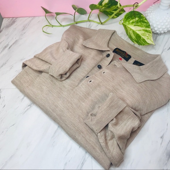 vtg vsco polo tan oversized boyfriend pullover - Picture 3 of 6